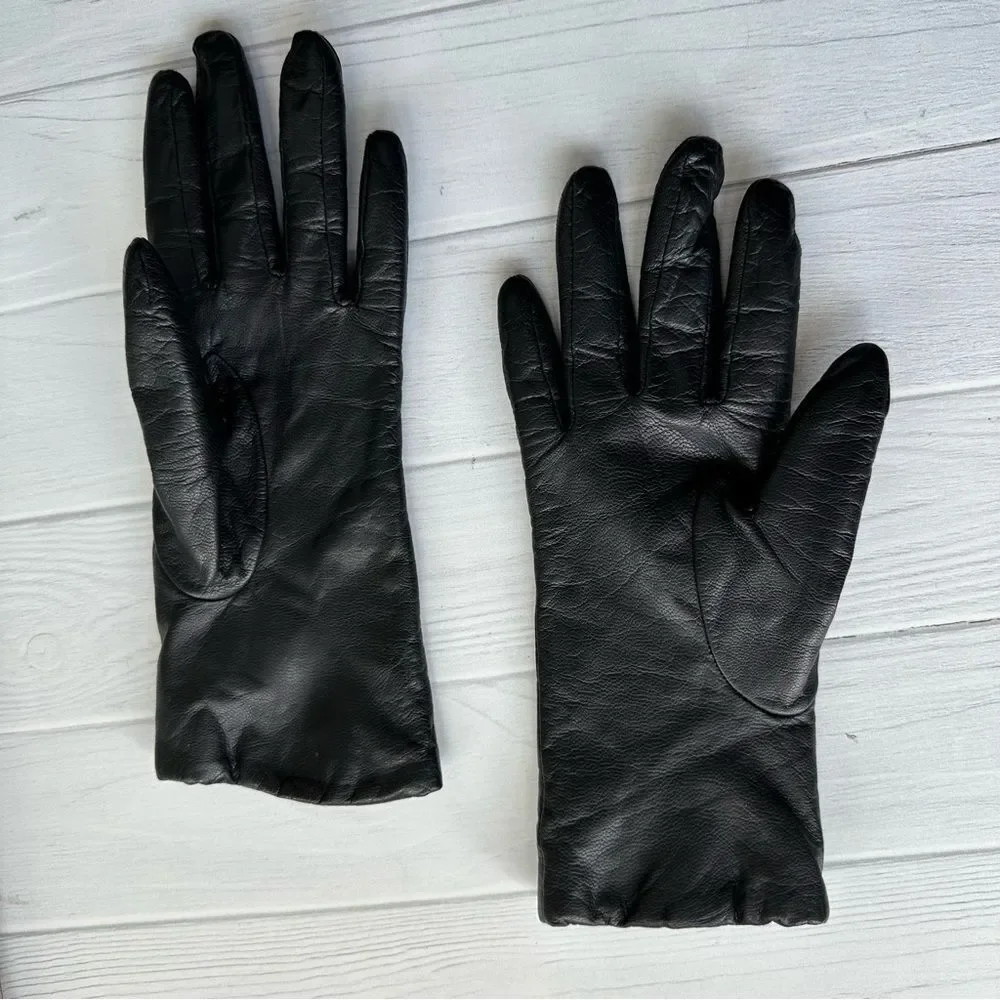 Women’s Black Leather Gloves Sz M